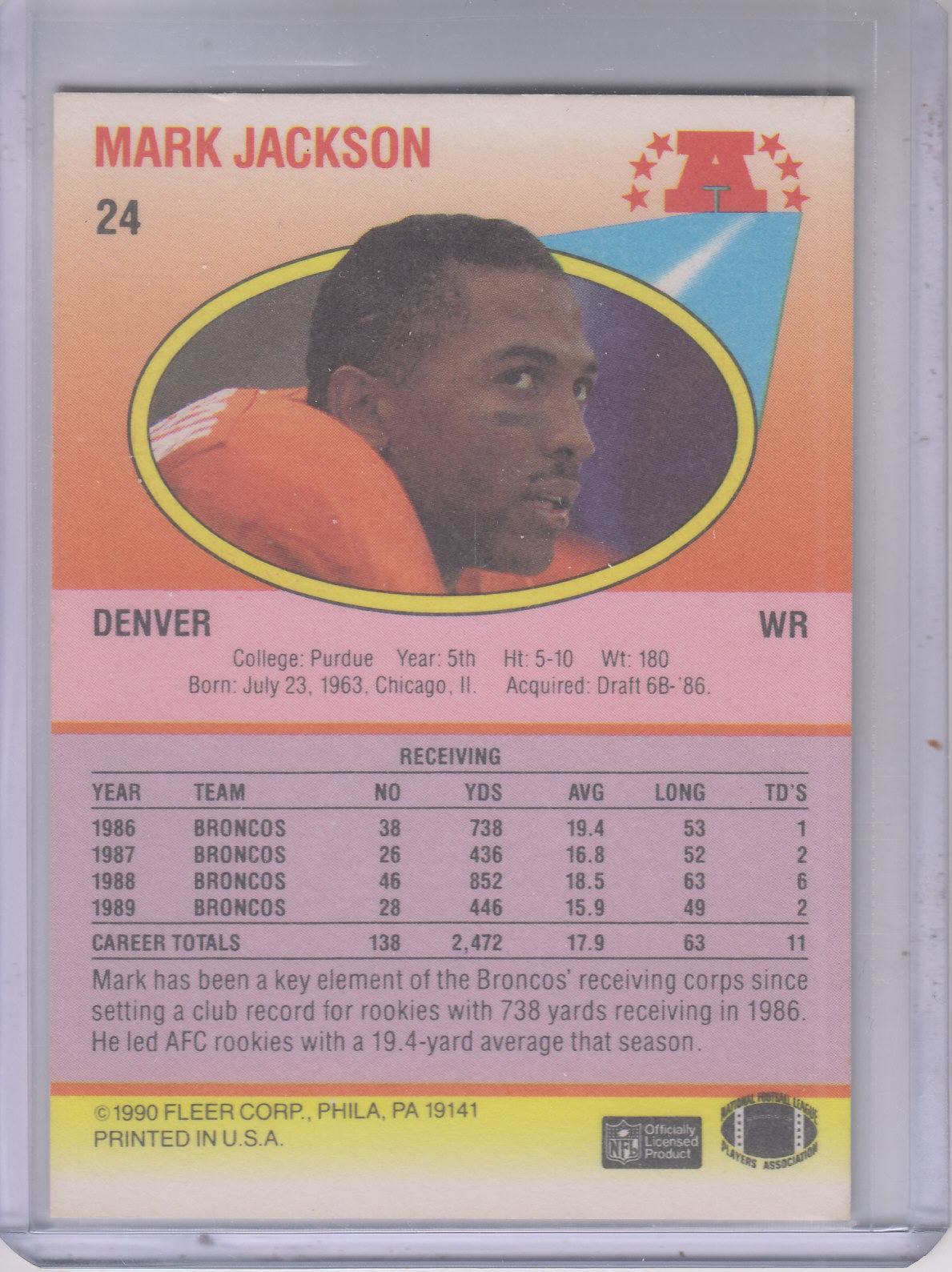 1990 Fleer Football "Main Set" Cards #1 to #200 Rookies and Veterans - Bild 44 von 391
