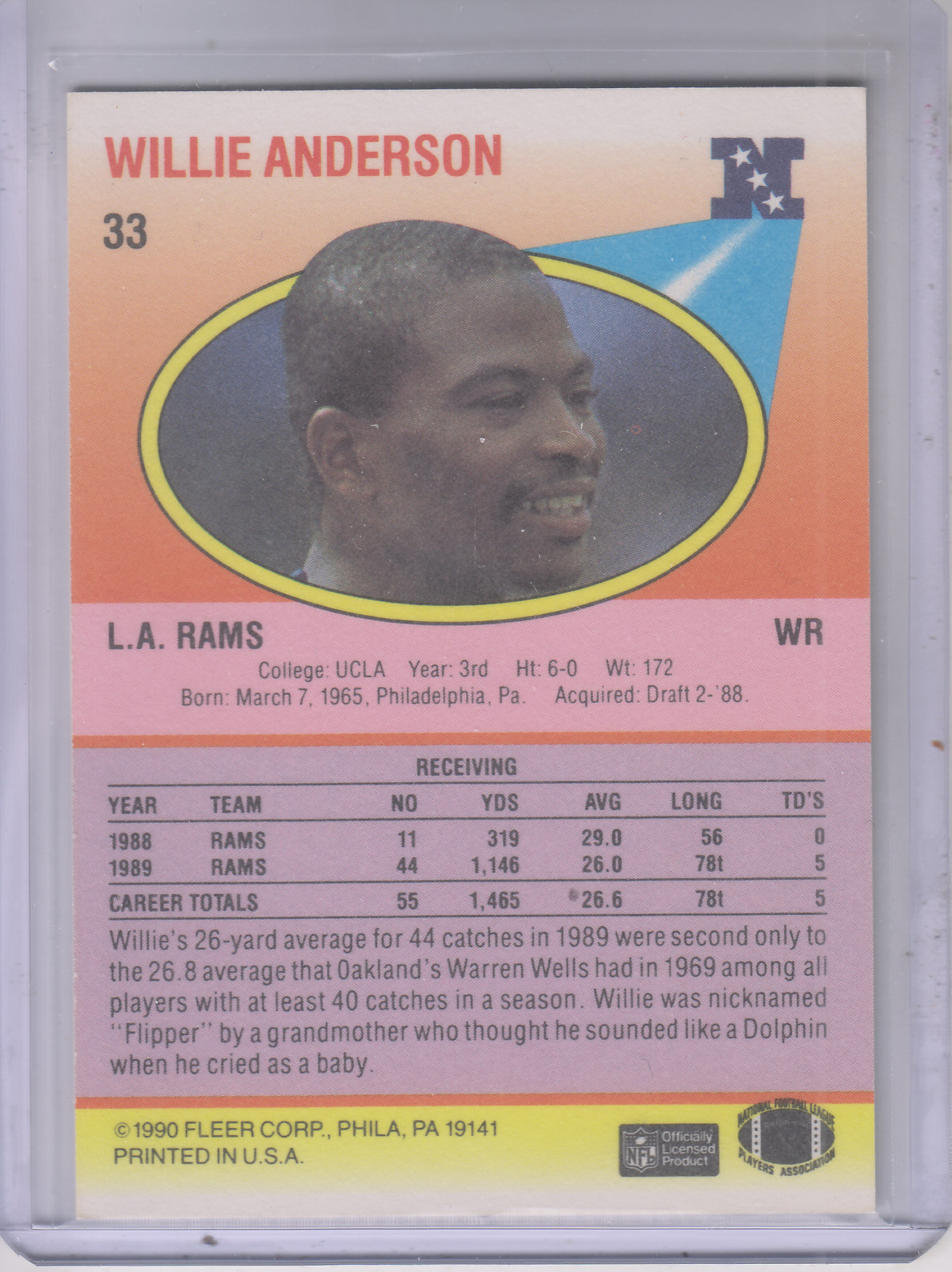 1990 Fleer Football "Main Set" Cards #1 to #200 Rookies and Veterans - Bild 61 von 391