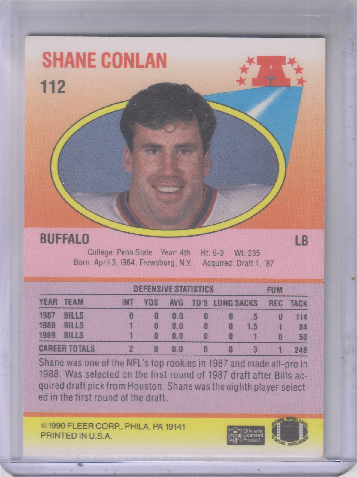 1990 Fleer Football "Main Set" Cards #1 to #200 Rookies and Veterans - Bild 219 von 391