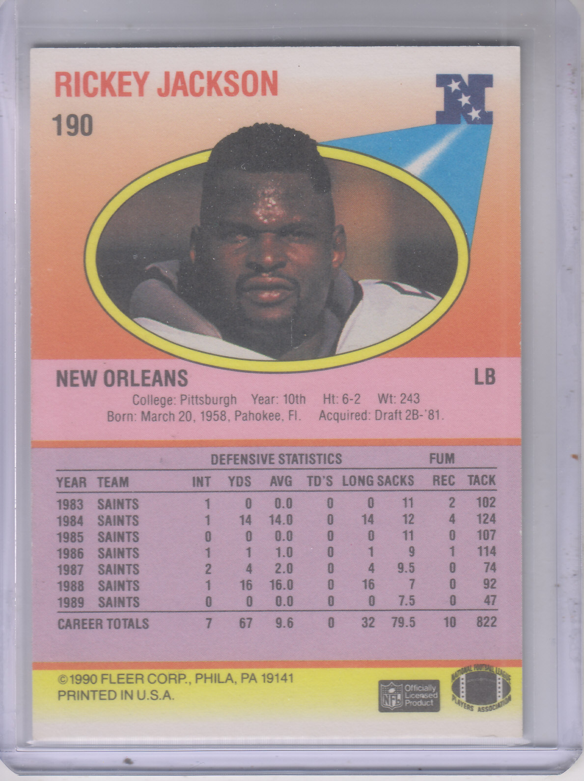 1990 Fleer Football "Main Set" Cards #1 to #200 Rookies and Veterans - Bild 371 von 391