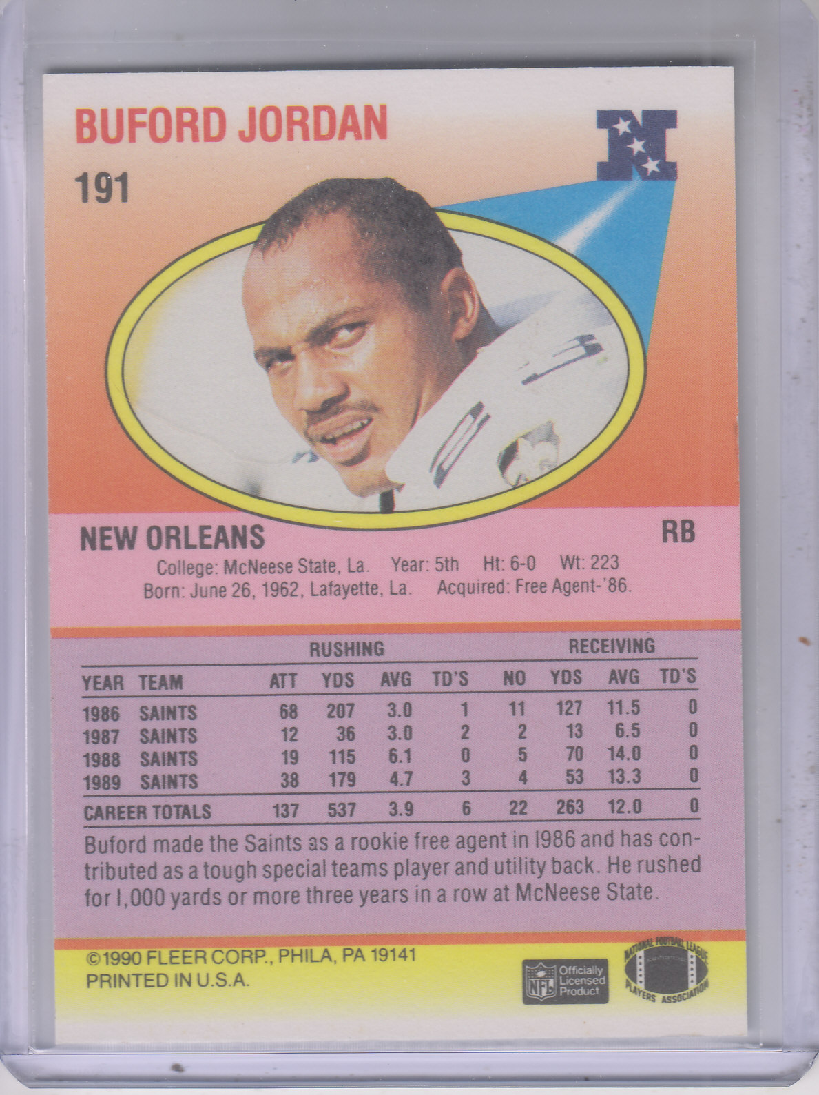 1990 Fleer Football "Main Set" Cards #1 to #200 Rookies and Veterans - Bild 373 von 391