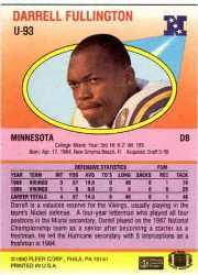 1990 Fleer Update Football "Main Set" Cards #U1 to #U120 Rookies and Veterans - Picture 170 of 221