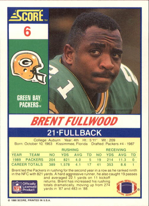 1990 Score Football "Main Set" Cards #1 to #220 Rookies and Veterans - Picture 13 of 441