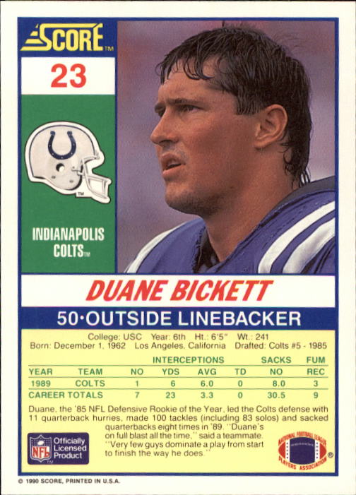 1990 Score Football "Main Set" Cards #1 to #220 Rookies and Veterans - Picture 47 of 441