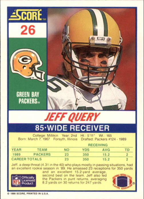 1990 Score Football "Main Set" Cards #1 to #220 Rookies and Veterans - Picture 53 of 441