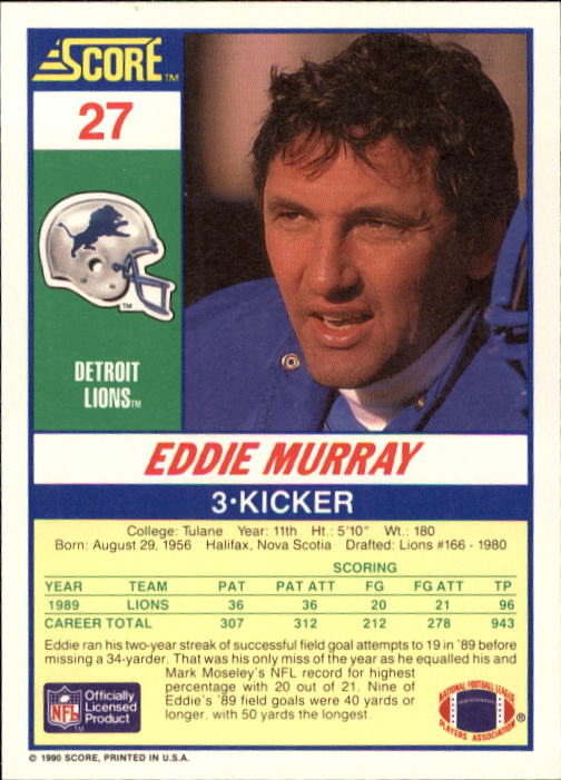 1990 Score Football "Main Set" Cards #1 to #220 Rookies and Veterans - Picture 55 of 441