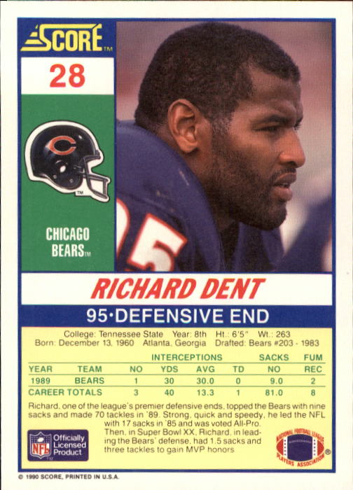 1990 Score Football "Main Set" Cards #1 to #220 Rookies and Veterans - Picture 57 of 441