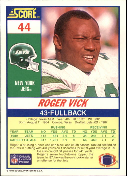 1990 Score Football "Main Set" Cards #1 to #220 Rookies and Veterans - Picture 89 of 441