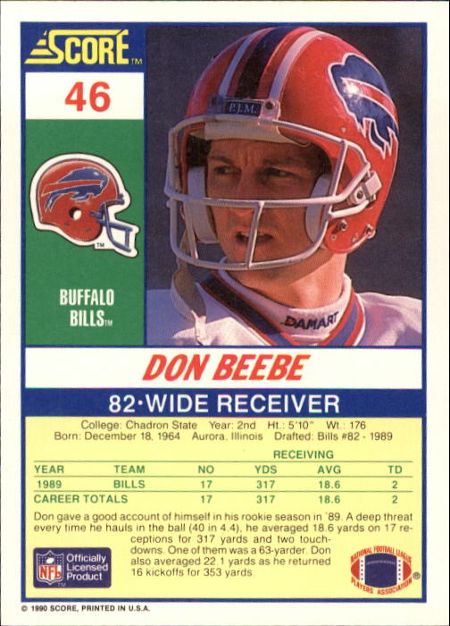 1990 Score Football "Main Set" Cards #1 to #220 Rookies and Veterans - Picture 93 of 441