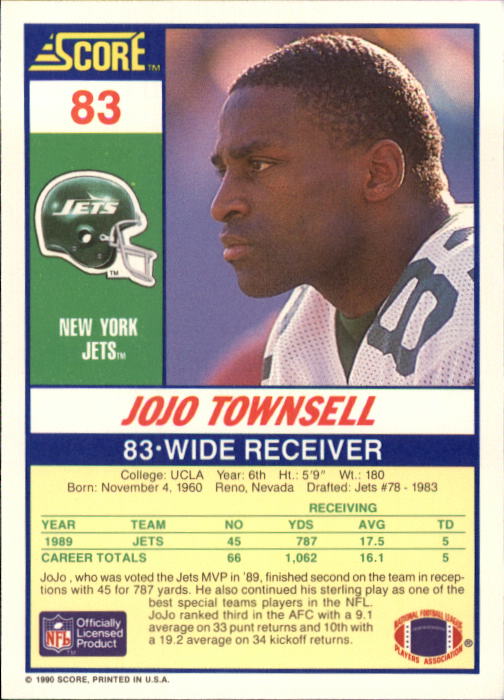 1990 Score Football "Main Set" Cards #1 to #220 Rookies and Veterans - Picture 167 of 441