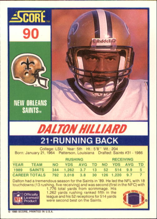 1990 Score Football "Main Set" Cards #1 to #220 Rookies and Veterans - Picture 181 of 441