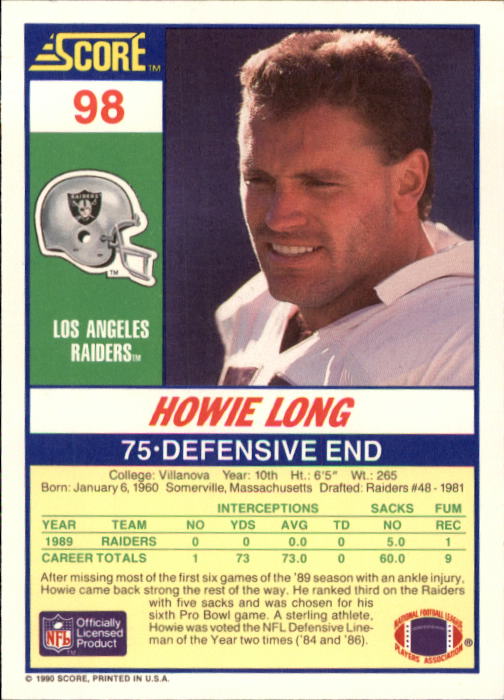 1990 Score Football "Main Set" Cards #1 to #220 Rookies and Veterans - Picture 195 of 441