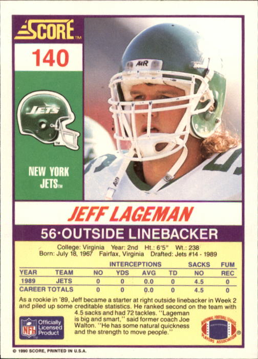 1990 Score Football "Main Set" Cards #1 to #220 Rookies and Veterans - Picture 279 of 441