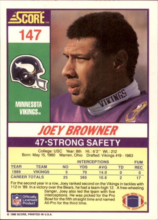 1990 Score Football "Main Set" Cards #1 to #220 Rookies and Veterans - Picture 293 of 441