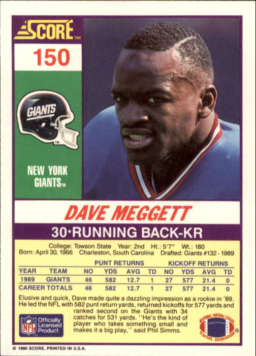 1990 Score Football "Main Set" Cards #1 to #220 Rookies and Veterans - Picture 299 of 441