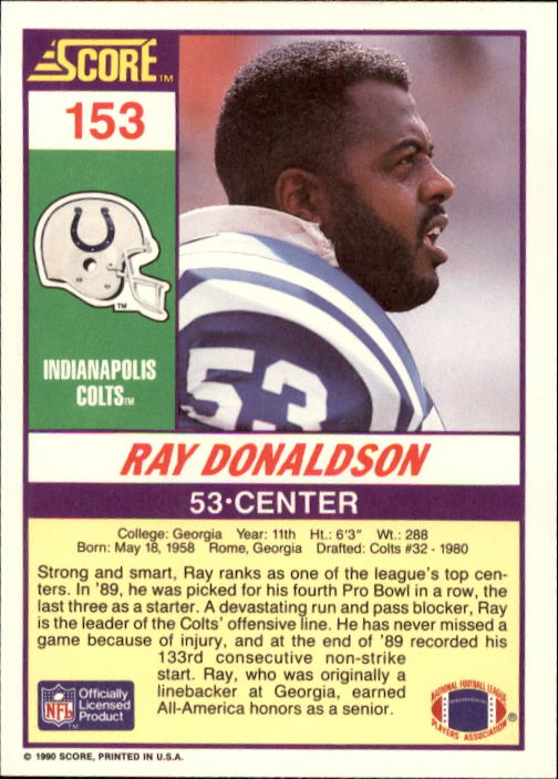 1990 Score Football "Main Set" Cards #1 to #220 Rookies and Veterans - Picture 305 of 441