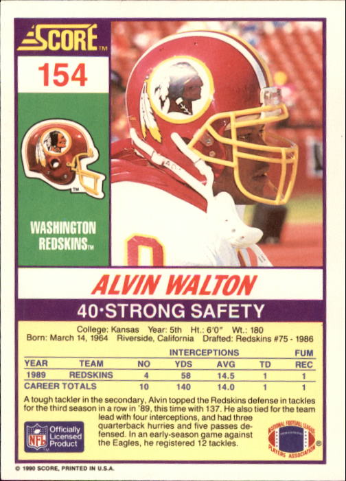 1990 Score Football "Main Set" Cards #1 to #220 Rookies and Veterans - Picture 307 of 441