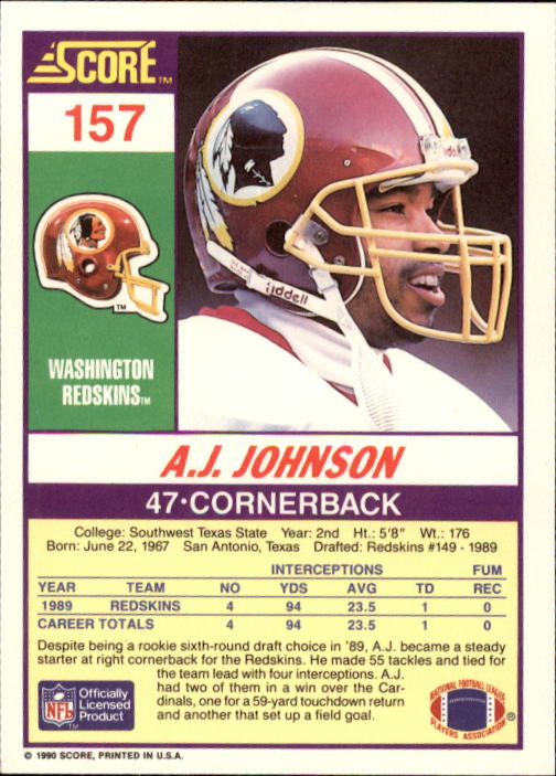 1990 Score Football "Main Set" Cards #1 to #220 Rookies and Veterans - Picture 313 of 441