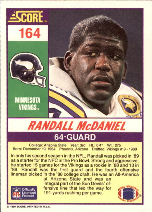 1990 Score Football "Main Set" Cards #1 to #220 Rookies and Veterans - Picture 327 of 441