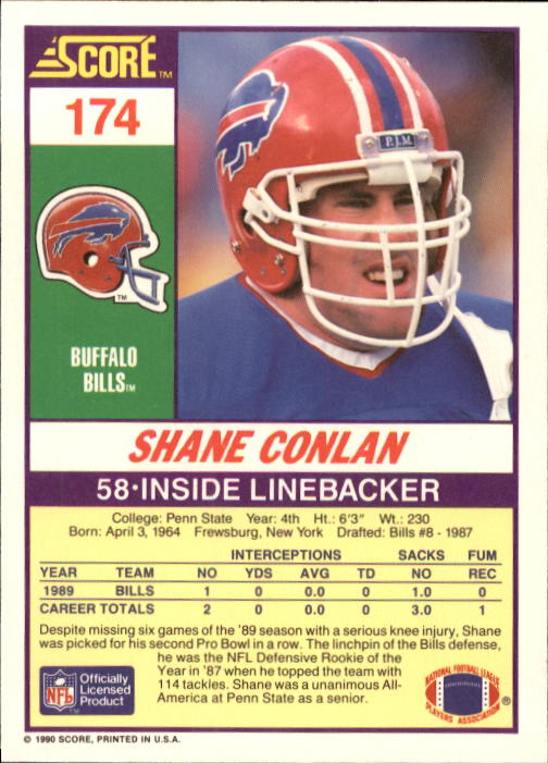 1990 Score Football "Main Set" Cards #1 to #220 Rookies and Veterans - Picture 347 of 441