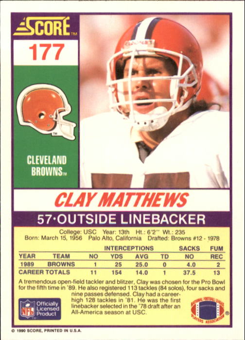 1990 Score Football "Main Set" Cards #1 to #220 Rookies and Veterans - Picture 353 of 441