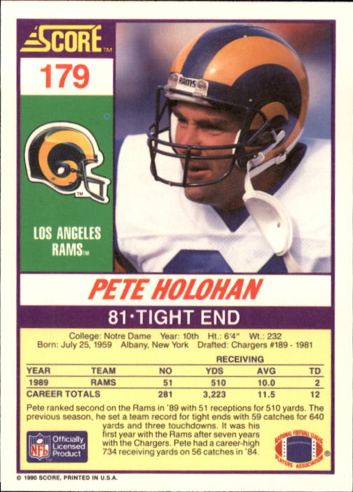 1990 Score Football "Main Set" Cards #1 to #220 Rookies and Veterans - Picture 357 of 441