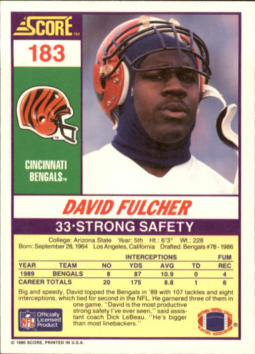 1990 Score Football "Main Set" Cards #1 to #220 Rookies and Veterans - Picture 365 of 441