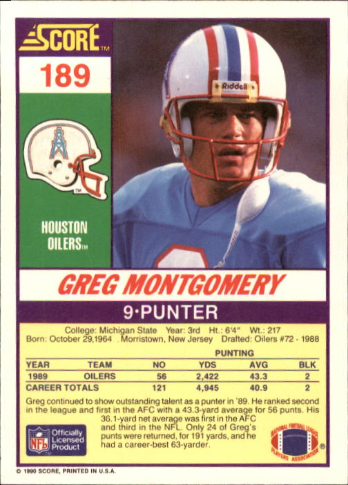 1990 Score Football "Main Set" Cards #1 to #220 Rookies and Veterans - Picture 377 of 441