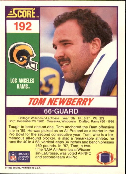 1990 Score Football "Main Set" Cards #1 to #220 Rookies and Veterans - Picture 383 of 441