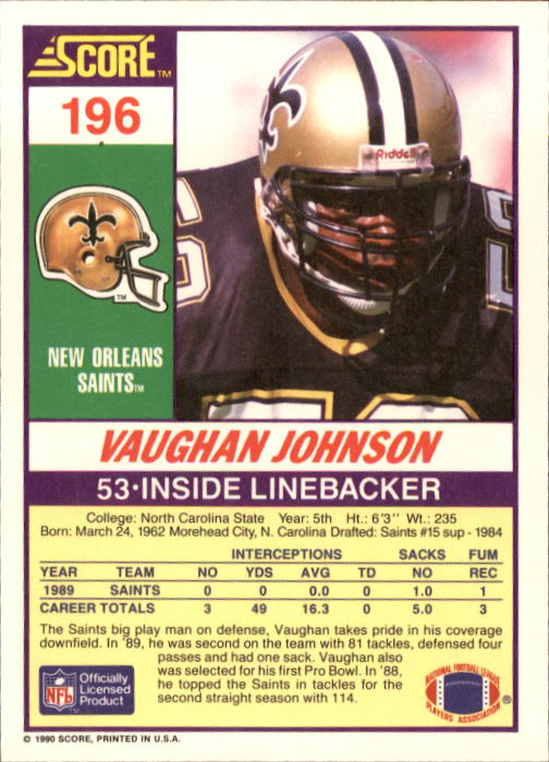 1990 Score Football "Main Set" Cards #1 to #220 Rookies and Veterans - Picture 391 of 441