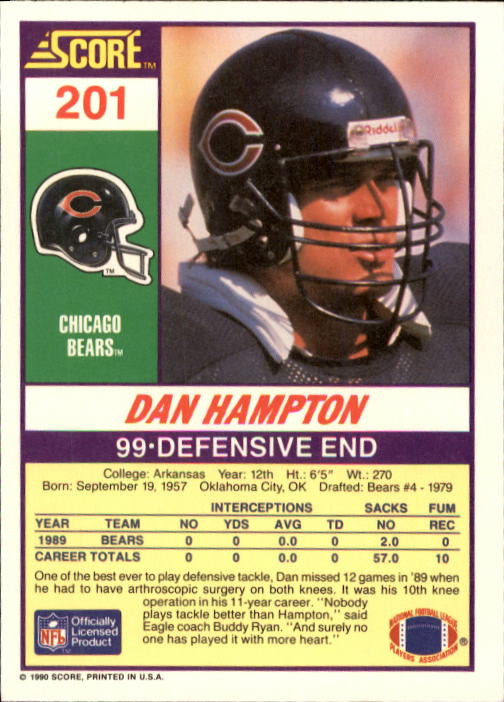 1990 Score Football "Main Set" Cards #1 to #220 Rookies and Veterans - Picture 401 of 441