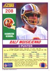 1990 Score Football "Main Set" Cards #1 to #220 Rookies and Veterans - Picture 417 of 441