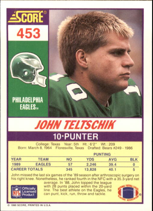 1990 Score Football "Main Set" Cards #441 to #660 Rookies and Veterans - Picture 25 of 427