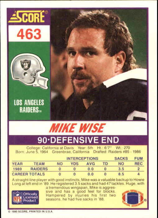 1990 Score Football "Main Set" Cards #441 to #660 Rookies and Veterans - Picture 45 of 427
