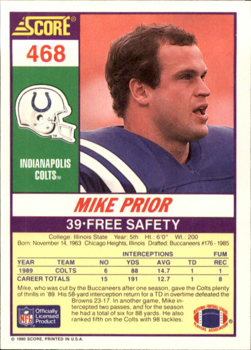 1990 Score Football "Main Set" Cards #441 to #660 Rookies and Veterans - Picture 55 of 427