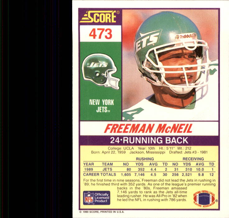 1990 Score Football "Main Set" Cards #441 to #660 Rookies and Veterans - Picture 65 of 427