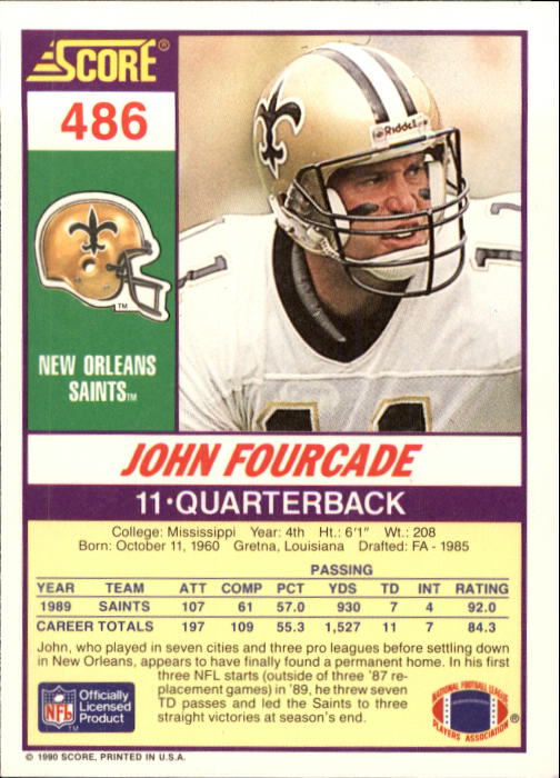 1990 Score Football "Main Set" Cards #441 to #660 Rookies and Veterans - Picture 89 of 427