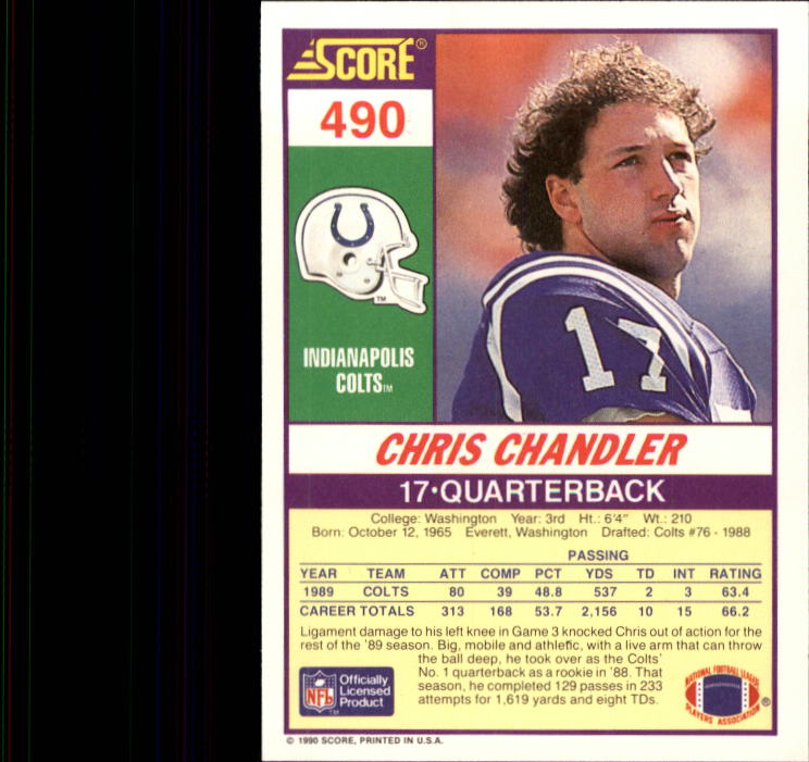 1990 Score Football "Main Set" Cards #441 to #660 Rookies and Veterans - Picture 97 of 427