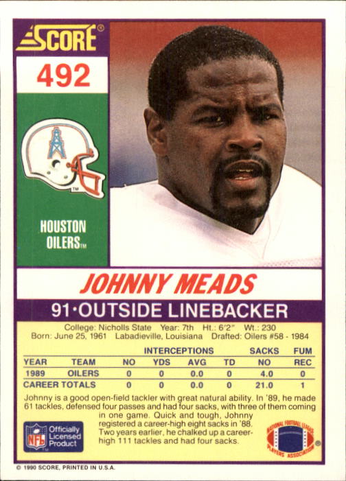 1990 Score Football "Main Set" Cards #441 to #660 Rookies and Veterans - Picture 101 of 427