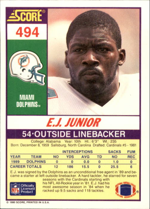 1990 Score Football "Main Set" Cards #441 to #660 Rookies and Veterans - Picture 105 of 427