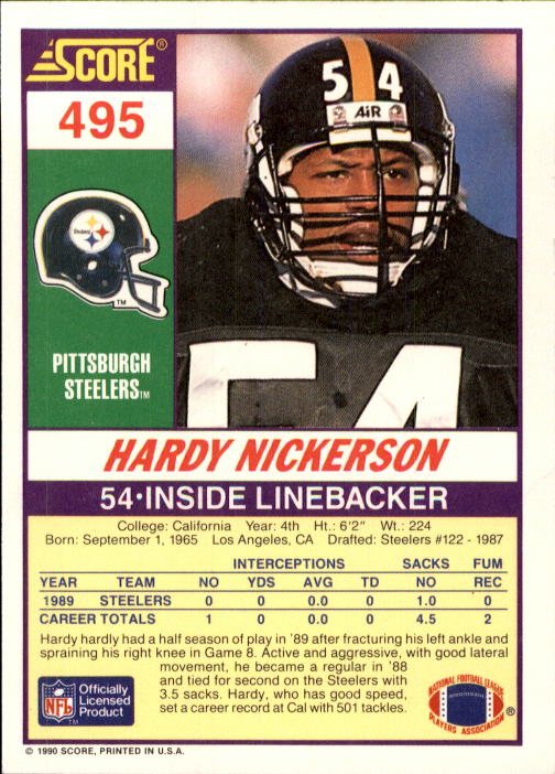 1990 Score Football "Main Set" Cards #441 to #660 Rookies and Veterans - Picture 107 of 427