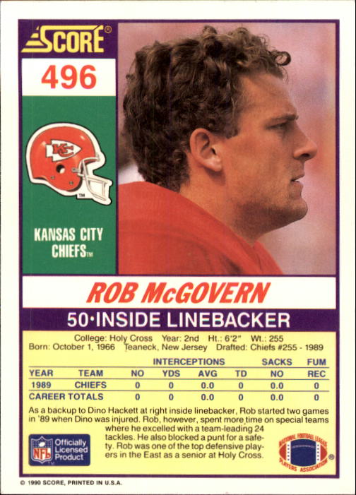 1990 Score Football "Main Set" Cards #441 to #660 Rookies and Veterans - Picture 109 of 427