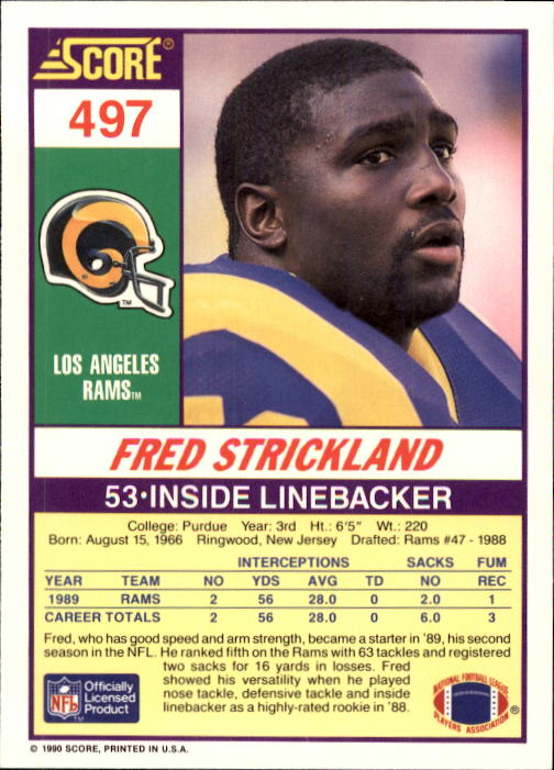 1990 Score Football "Main Set" Cards #441 to #660 Rookies and Veterans - Picture 111 of 427