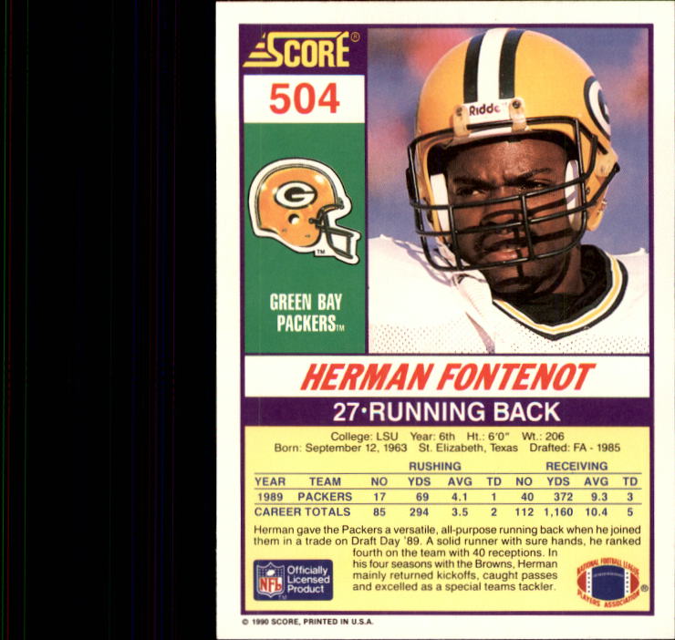 1990 Score Football "Main Set" Cards #441 to #660 Rookies and Veterans - Picture 125 of 427