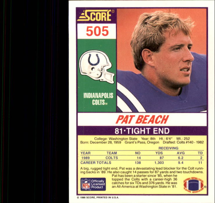 1990 Score Football "Main Set" Cards #441 to #660 Rookies and Veterans - Picture 127 of 427