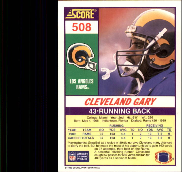 1990 Score Football "Main Set" Cards #441 to #660 Rookies and Veterans - Picture 131 of 427