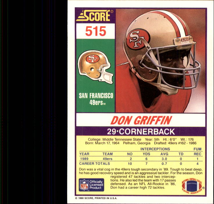 1990 Score Football "Main Set" Cards #441 to #660 Rookies and Veterans - Picture 145 of 427