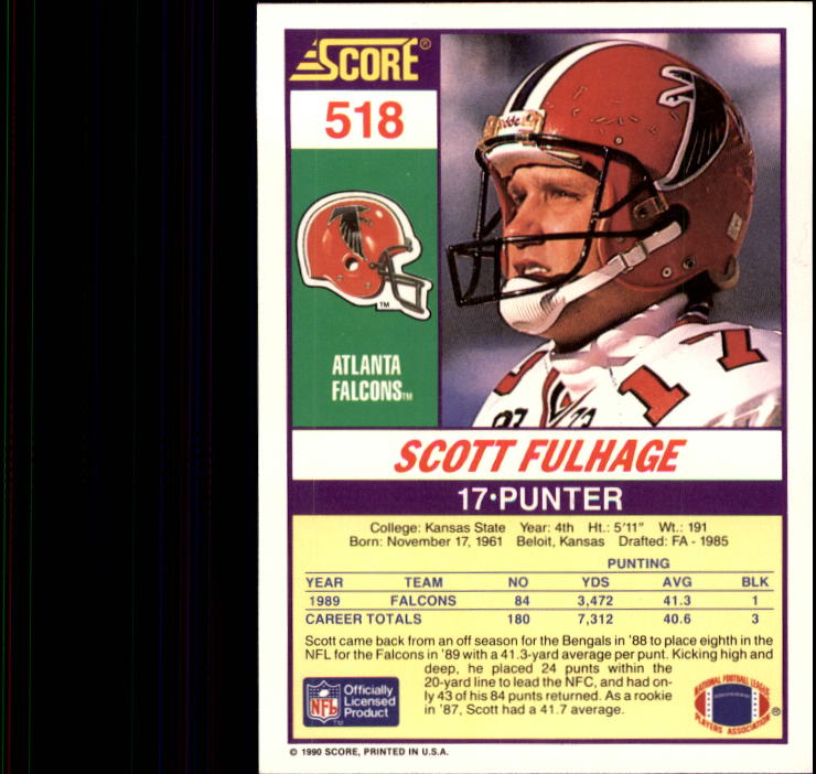 1990 Score Football "Main Set" Cards #441 to #660 Rookies and Veterans - Picture 151 of 427