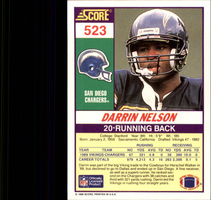 1990 Score Football "Main Set" Cards #441 to #660 Rookies and Veterans - Picture 161 of 427
