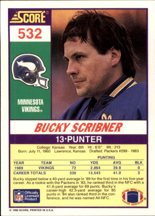 1990 Score Football "Main Set" Cards #441 to #660 Rookies and Veterans - Picture 179 of 427